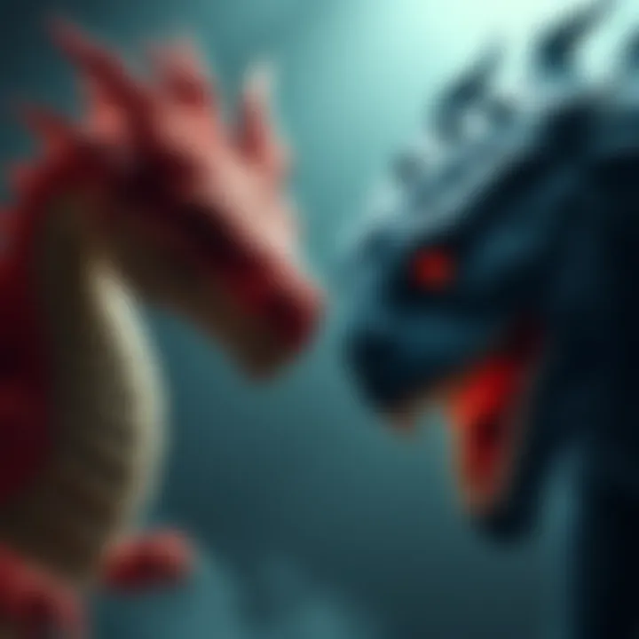 A visual representation of a classic dragon from folklore next to a modern movie monster, showcasing their evolution over time.