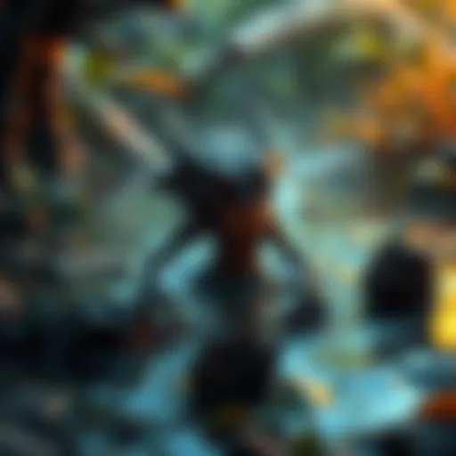 An Ancient Croaker creep lurking in a Dota water camp, surrounded by water and vegetation.