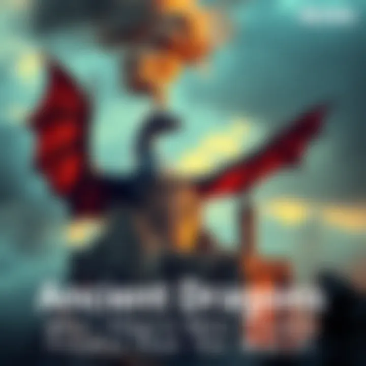 An ancient dragon perched atop a crumbling castle, smoke billowing from its nostrils as it overlooks a devastated landscape.