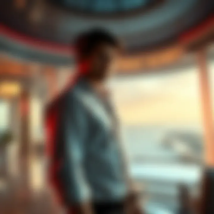 Andrew Ryan standing in a luxury setting of Rapture, looking conflicted between ideals of freedom and control.