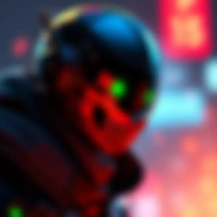 An android character showing 28 stab wounds, symbolizing freedom and belief in a gaming world.