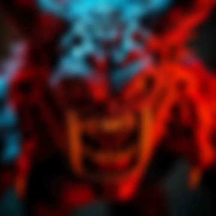 Monster with angry face A frightening monster with sharp teeth and a menacing expression representing people's least favorite types of monsters