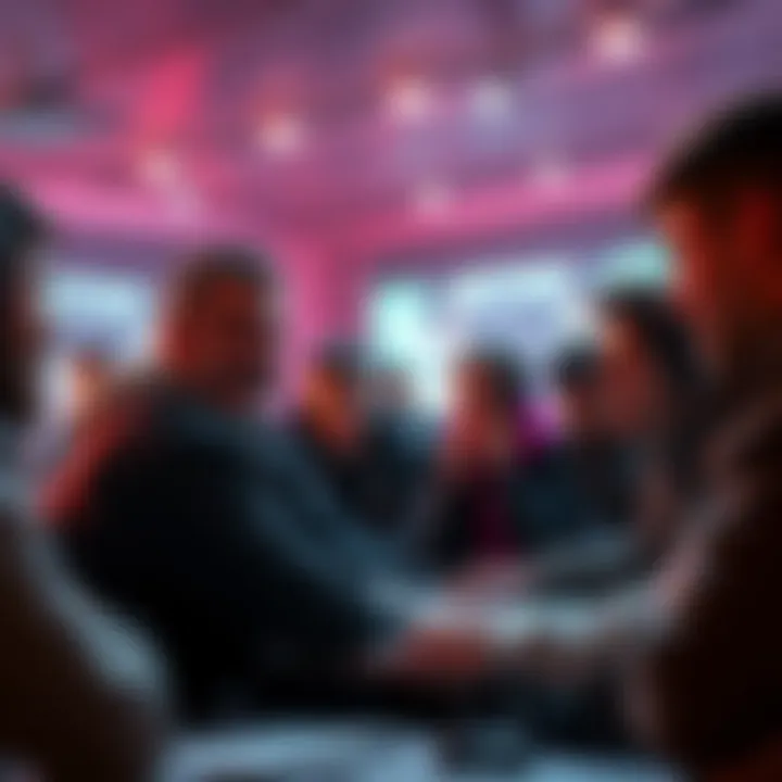Group of gamers expressing frustration over a controversial Sci-Fi video game in a forum meeting