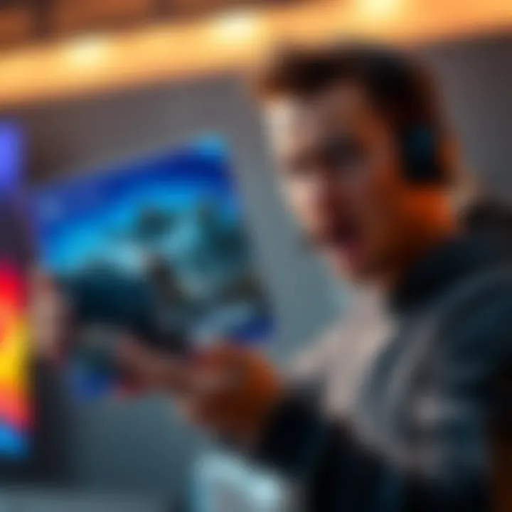 A frustrated gamer holds a $40 game bundle, showcasing limited features and skins, expressing disappointment over high prices.