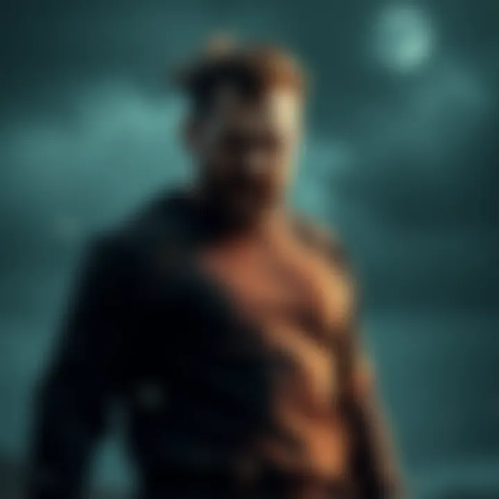 A determined man stands against strong winds, embodying resilience and strength, ready to confront adversity.