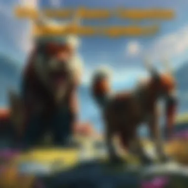 Huffer and Leokk, iconic animal companions, depicted in a fantasy landscape with Rexxar beside them, showcasing their importance to the character.