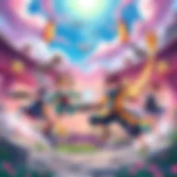 A colorful scene showing characters from anime-style action games fighting together in a vibrant landscape, emphasizing smooth combat and teamwork.