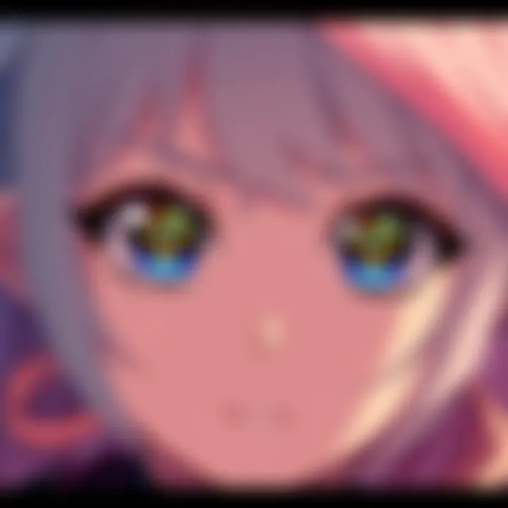 An anime character showcasing bright, personalized eye colors for a unique look.