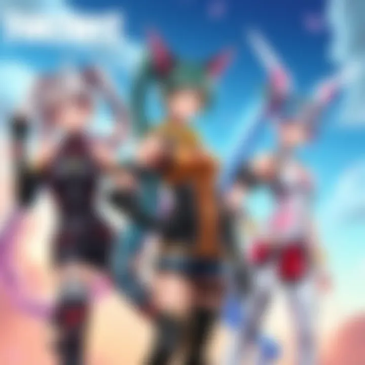 Comparison of Fortnite's anime skins featuring Miku, KizunaAI, and Suisei with enhanced designs.