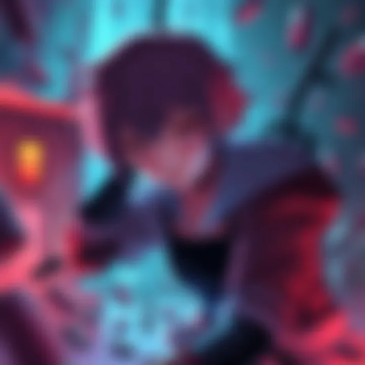 Anime girl facing challenging obstacles in Blasphemous game environment, showcasing her determination and growth through adversity.