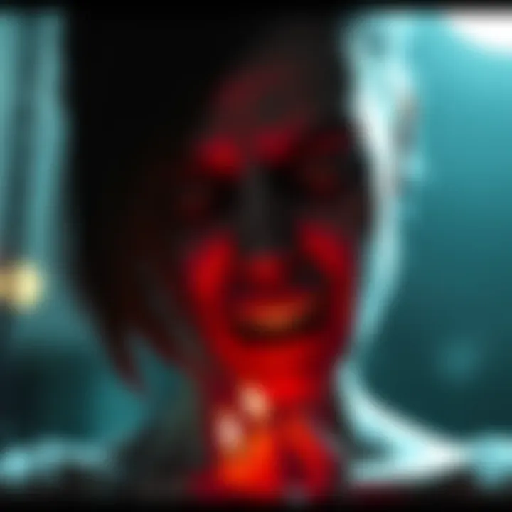A dark and eerie portrayal of Anna Hase, showcasing her haunting appearance and intense expression, highlighting her role in Outlast Trials.