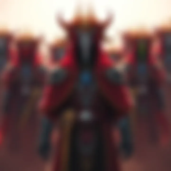 Colorful depiction of Annointed Legion members showing their unique outfits, highlighting differences from previous red designs.