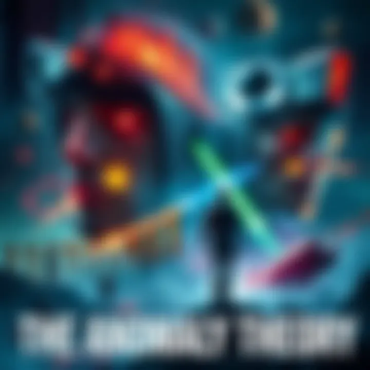 A collage showing elements of chaos, the Compiler character, and hints of New Cascadia's loss in a video game setting