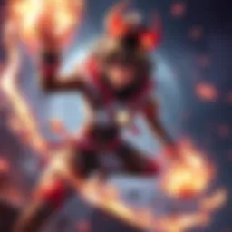 Anran using her ignite ability in a game scene, showing flames and powerful effects
