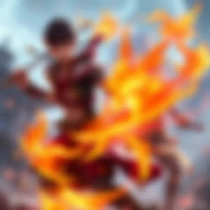 A character named Anran unleashes a fiery healing ability that stands out in battle, while another character, Cassidy, is seen in the background