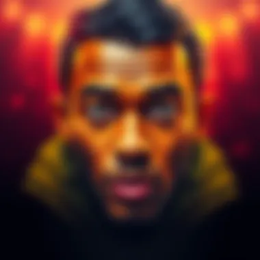 A colorful artwork showing Anran's unique facial expression with emphasis on emotions