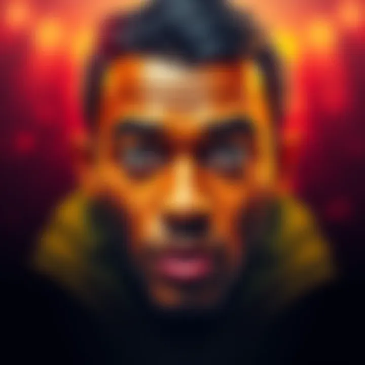 A colorful artwork showing Anran's unique facial expression with emphasis on emotions