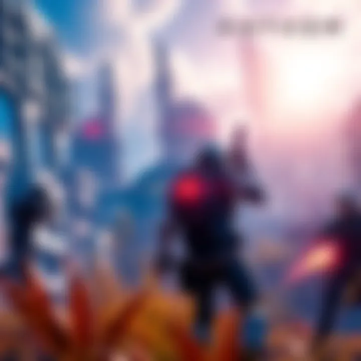 A vibrant scene showcasing the diverse gameplay mechanics and art style of Anthem, with characters engaged in action.