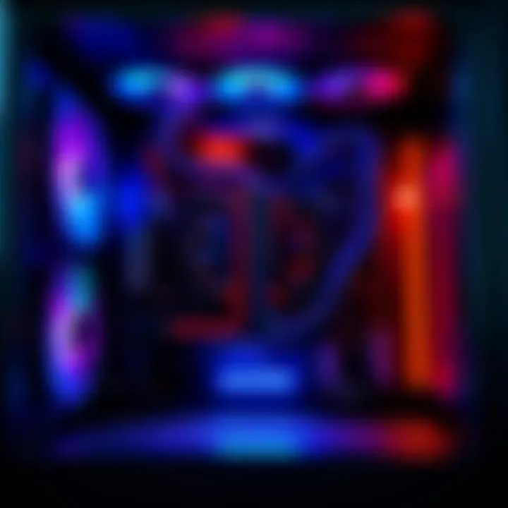 A well-placed anti sag stand supporting a GPU in an Antec Flux Pro case, with fans visible around it.