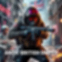 ANTI BRITISH SNIPER Mod Preview A digital artwork showcasing the ANTI BRITISH SNIPER mod featuring a skilled sniper in a competitive gaming environment with high-tech gear and a detailed background of an urban battlefield.