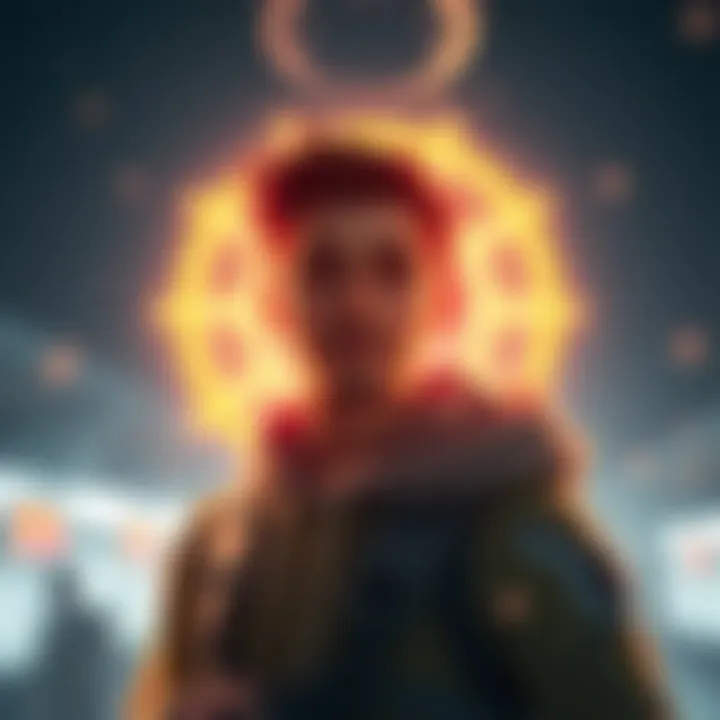 An ally character with a glowing anti-heal symbol above them, indicating the healing reduction effect during a match.