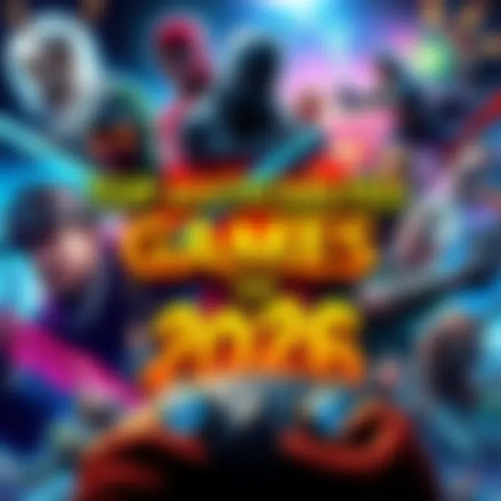 A colorful collage of popular video game characters and scenes from upcoming games in 2026