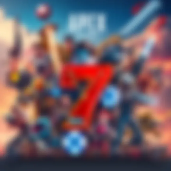 A colorful collage of Apex Legends characters and gameplay moments, showcasing the game's community and excitement for its anniversary.