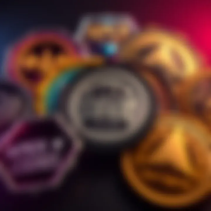 Apex Legends Badges A collection of Apex Legends badges, including a badge representing 10 kills, showcasing different designs and colors