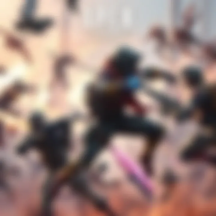Apex Legends character showcasing high mobility in a chaotic battle scene