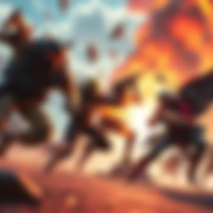 Apex Legends characters in action A group of Apex Legends characters engaged in a fast-paced battle, showcasing their unique abilities and fluid movement.