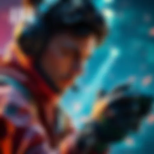 Apex Legends player using a controller while focusing on the game, showcasing intense concentration and action