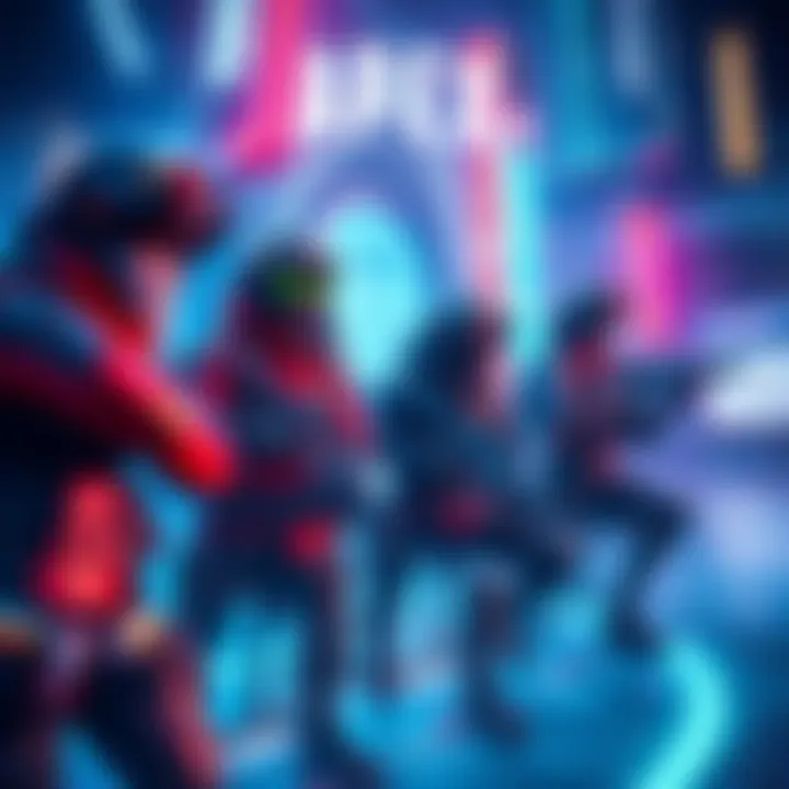 Apex Legends Cyberpunk Event Apex Legends characters in a cyberpunk-themed setting, showcasing new gear and futuristic elements.