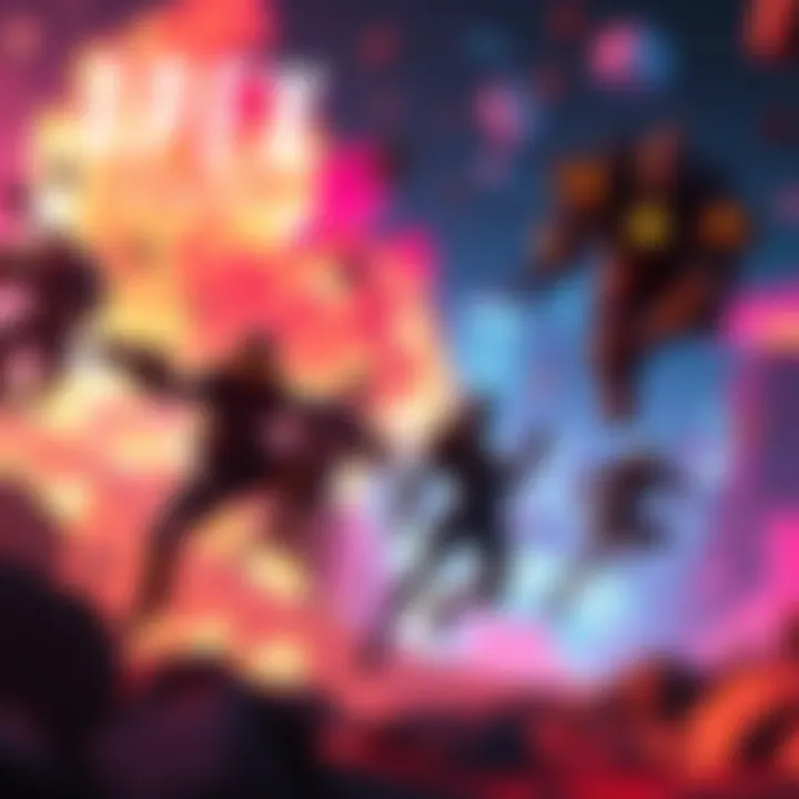 A dynamic scene showcasing an energetic gameplay edit featuring characters from Apex Legends in action.