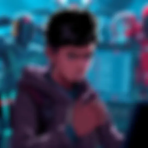 Apex Legends player expressing frustration while looking at a screen showing matchmaking results, with a background of game characters in action.