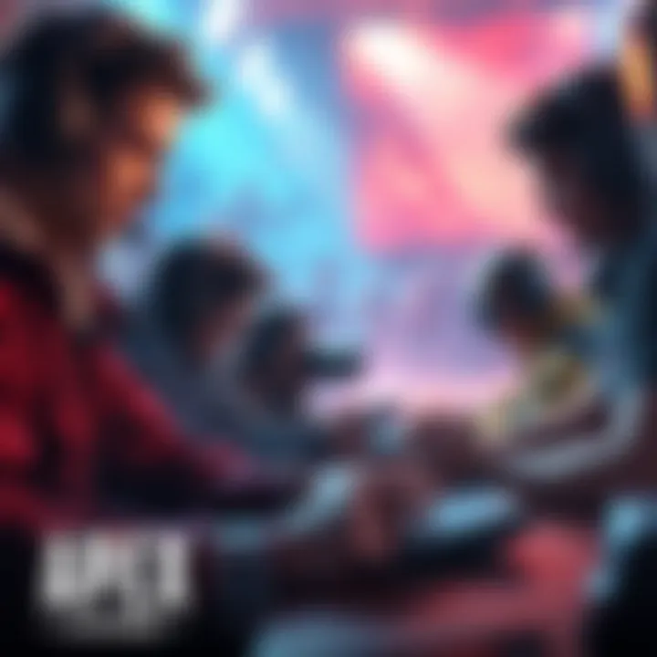 Streamers playing Apex Legends with a focus on intense action and teamwork