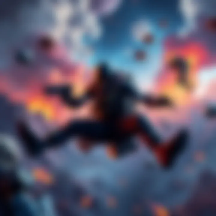 A solo player struggling as Jump Master while teammates drop into different areas