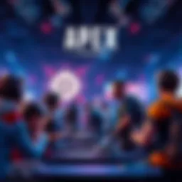 A group of gamers discussing Apex Legends and Marathon at a gaming event