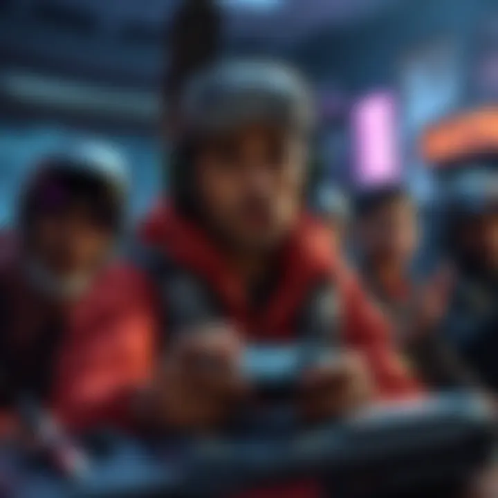 Apex Legends player looking frustrated while holding a game controller, surrounded by team members focusing on strategy