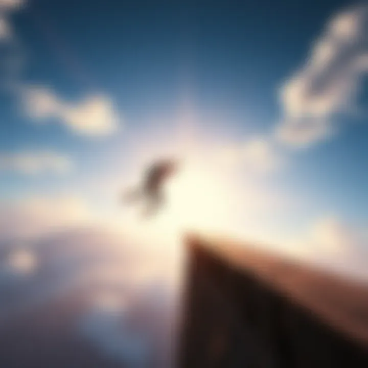 Gamer attempting a superglide maneuver from a tall ledge in Apex Legends