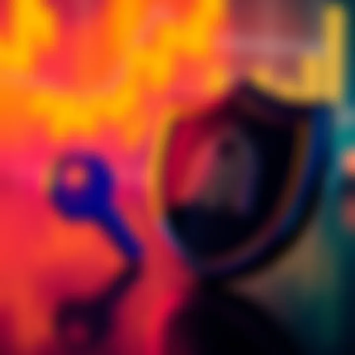 API Key Security A visual representation of an API key alongside a shield symbol, highlighting security concerns in trading sites.