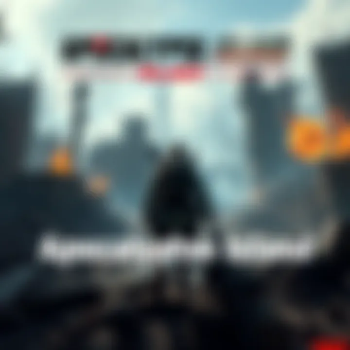 Apocalypse Island Gameplay A player character exploring a ruined cityscape in Apocalypse Island, surrounded by debris and abandoned structures in a post-apocalyptic world.