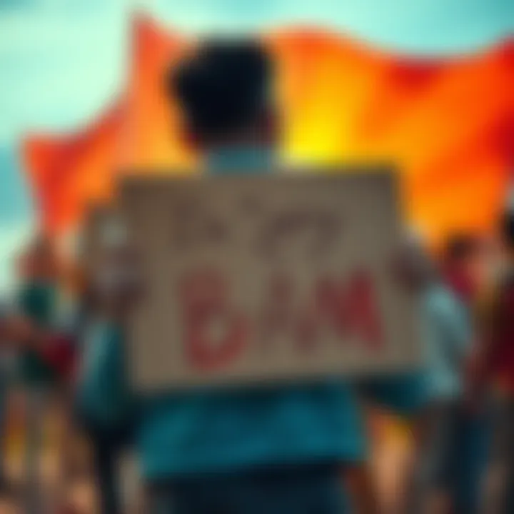 A person holding a sign that says 'I'm Sorry' with a group of people standing in support behind them.