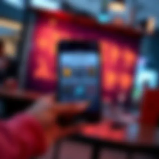 A smartphone screen displaying the app interface with Ult Luna items and a loading icon, indicating an update issue