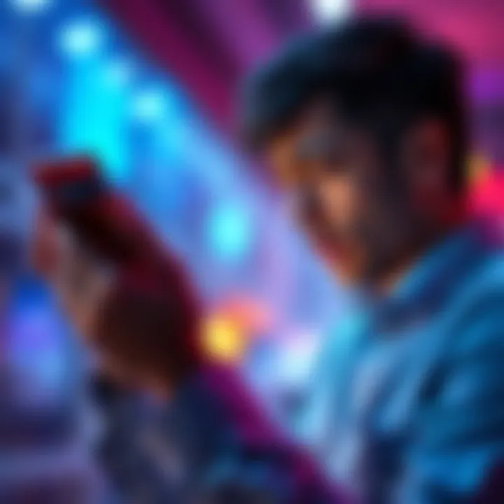 A frustrated person looking at a smartphone displaying an update error message.
