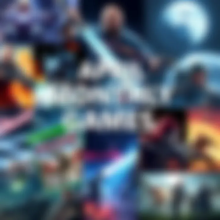 A collage of game covers for April's new releases, showcasing various characters and gameplay scenes.