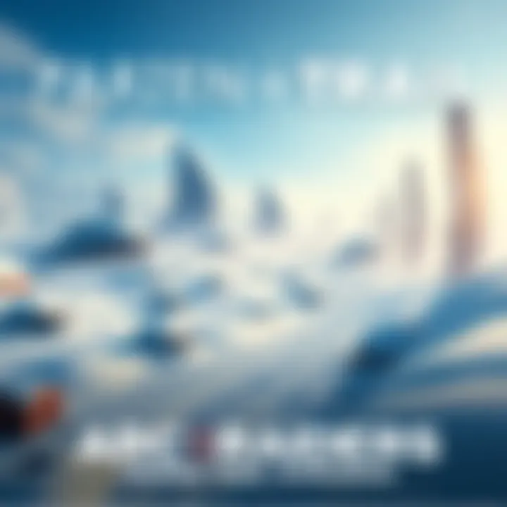 A digital artwork showing a snowy landscape with futuristic structures, representing the Frozen Trail expansion for Arc Raiders