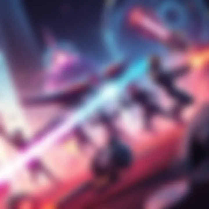 A vibrant scene from Arc Raiders showcasing characters in action with futuristic weapons and a game environment.