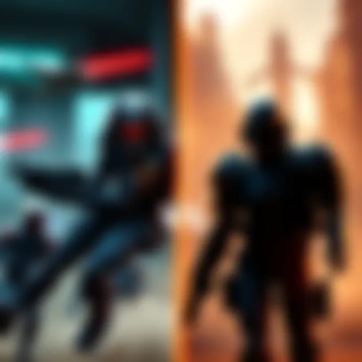 Arc Raiders and Marathon Comparison A visual comparison of gameplay in Arc Raiders and Marathon, showcasing action scenes from both games with a player character featured prominently in the foreground.