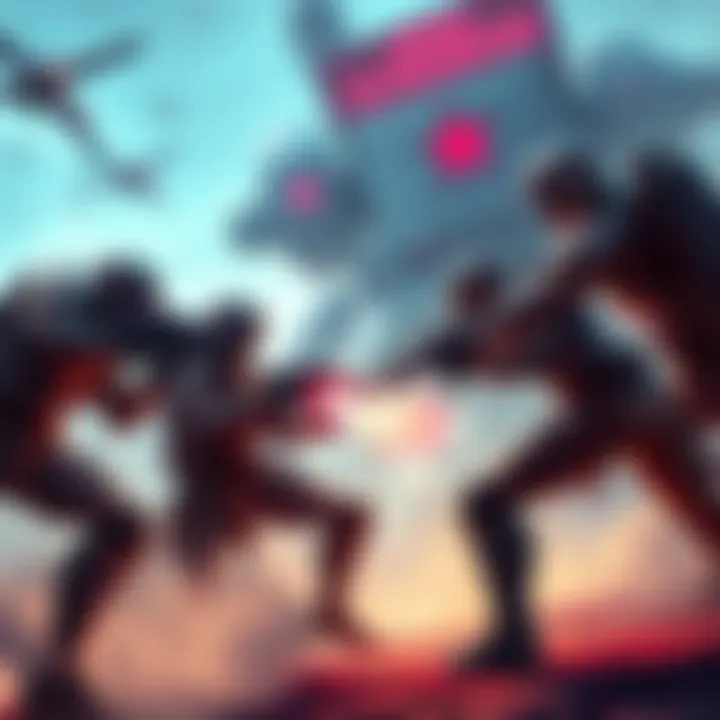 Players teaming up to attack a solo player in a futuristic battle setting of Arc Raiders.