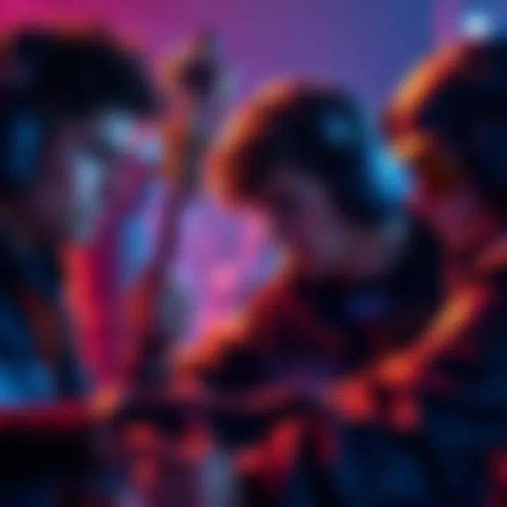 Four players engage in a competitive ARC Raiders PvP match, showing intense focus and frustration on their faces.